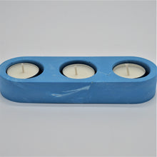 Afbeelding in Gallery-weergave laden, tealight holder blauw gemarmerd