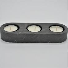 Afbeelding in Gallery-weergave laden, tealight holder donkergrijs gemarmerd