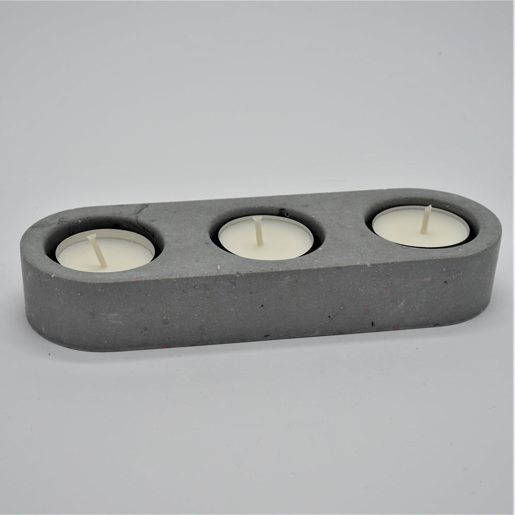 tealight holder lichtgrijs gespikkeld