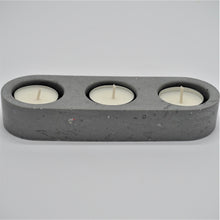 Afbeelding in Gallery-weergave laden, tealight holder lichtgrijs gespikkeld
